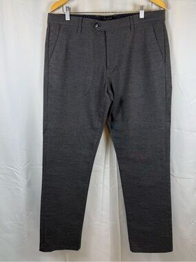 Ted Baker London Gray Dress Pants 34R Tailored Flat Front Trousers